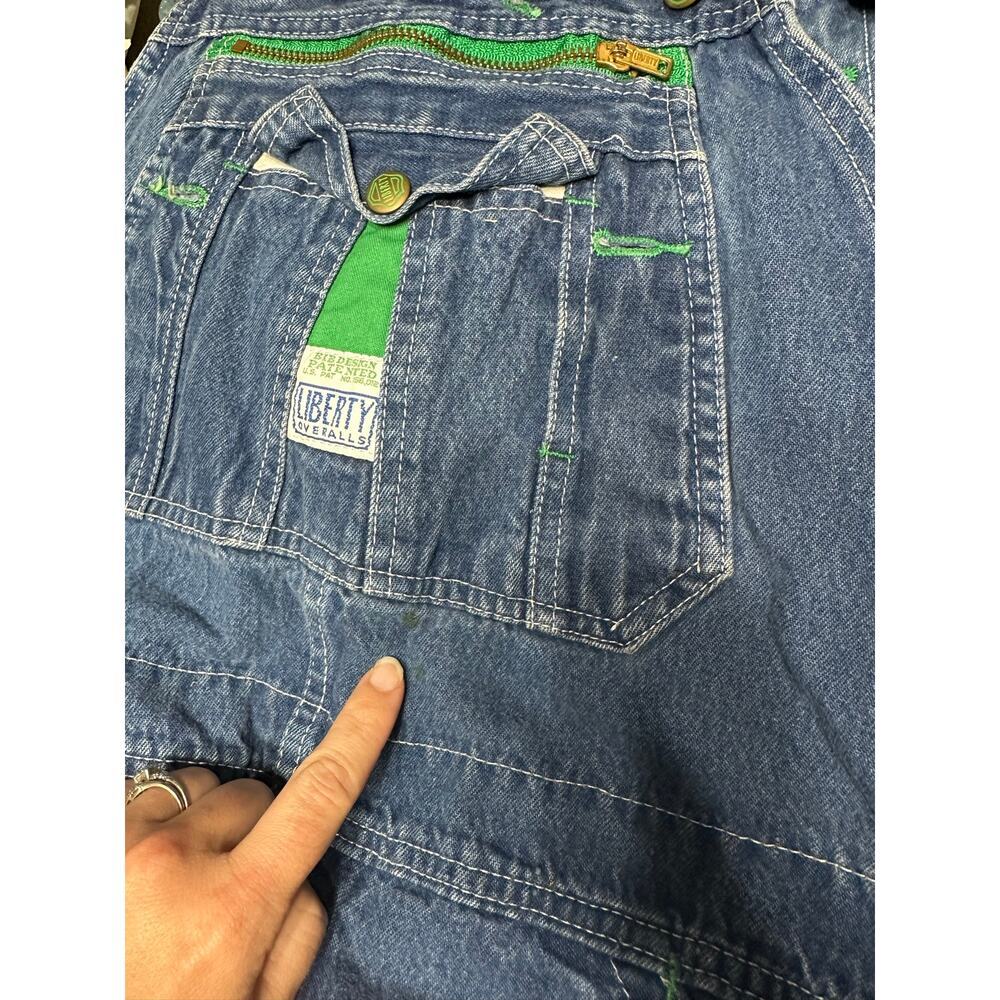Liberty Blue Jean Overalls Men 36x32 Blue Collar Western Chore Barn Cowboy Work - Picture 4 of 14